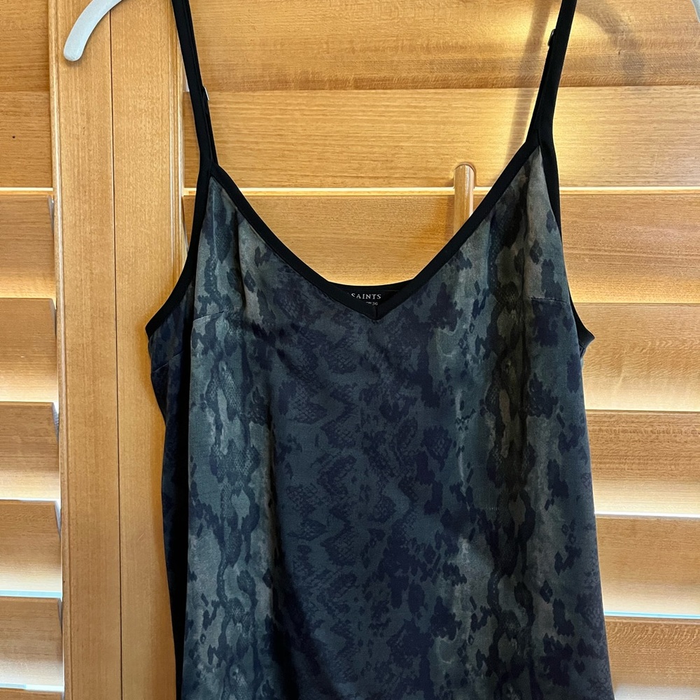 Beautiful All Saints Cami with dark green snake print